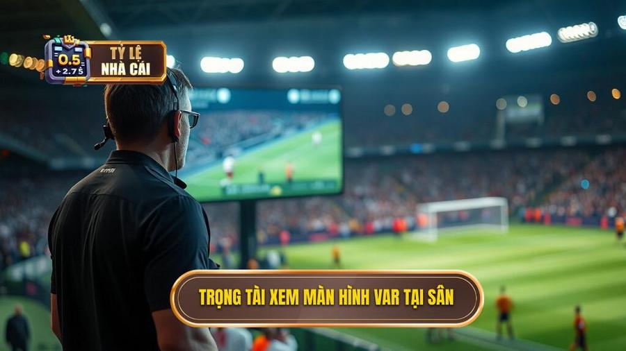 1. Trọng tài xem màn hình VAR tại sân
