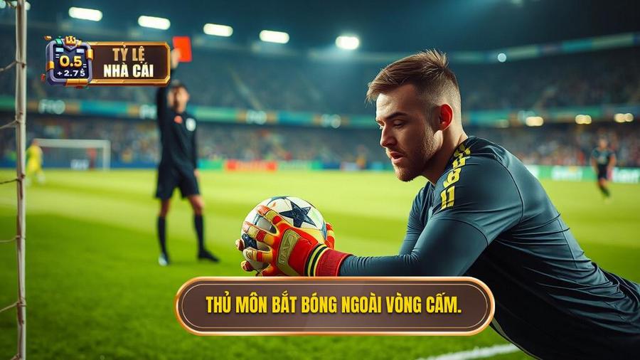 2. Thủ môn bắt bóng ngoài vòng cấm.